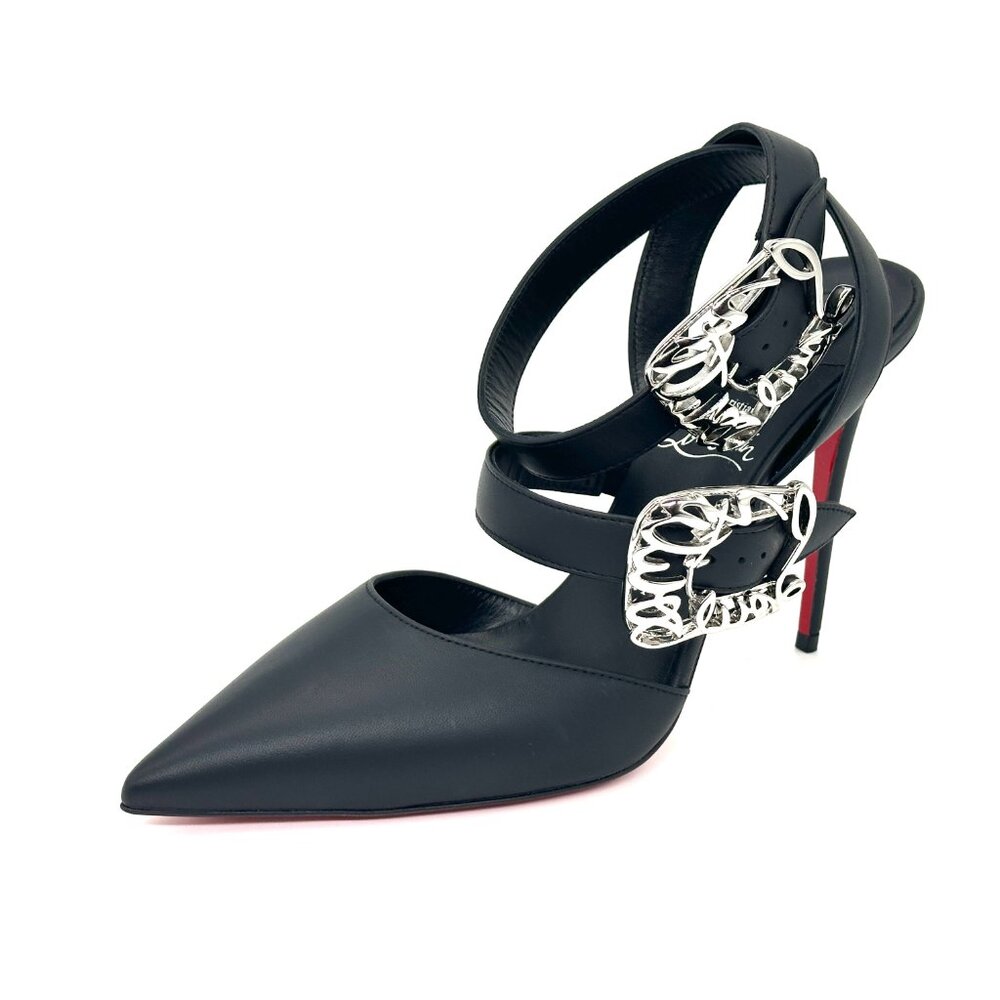 Christian Louboutin GIDDYLINA 100 Buckled Leather Sandals Heels Pumps - Picture 8 of 16